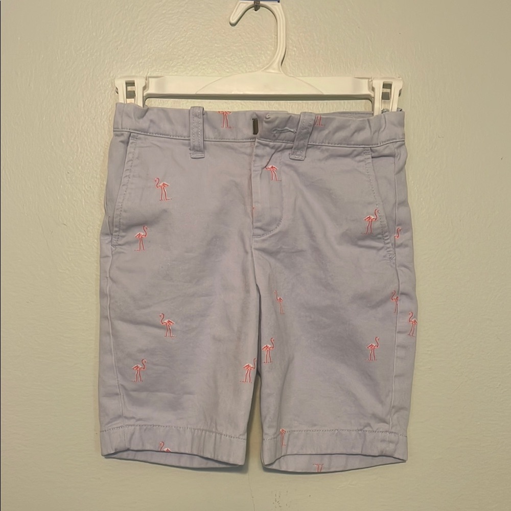 Crewcuts Kids Shorts - Light Blue with Pink Flamingos